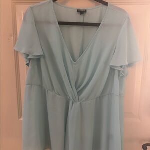 Torrid Soft Blue V-Neck Blouse